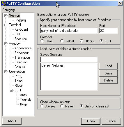 Putty Configuration